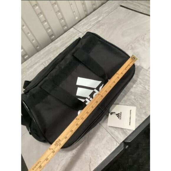 Goth y2k indie normcore gorpcore fisherman Adidas Duffle Bag Black with White - Picture 2 of 7